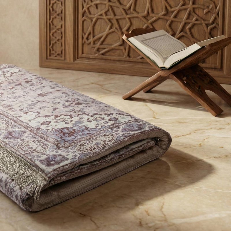 Melen Memory Foam Prayer Mat - Fajr - Cream - Beige - Image 3